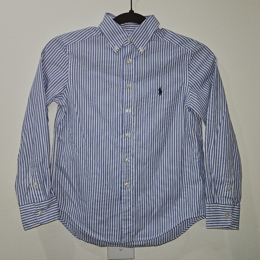 Ralph Lauren Long Sleeve Striped Shirt, Boys Size S (8), EUC